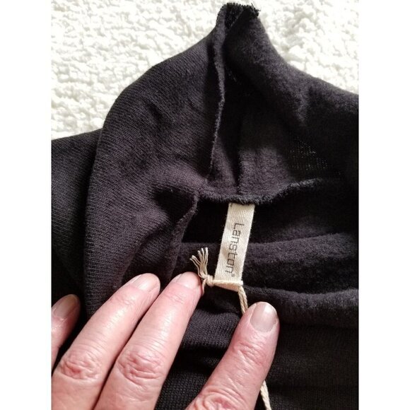 Lanston Women's Black Turtleneck Long Sleeve Top Sweater  W/Thumbholes Size L - Picture 4 of 12